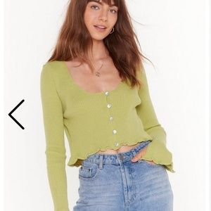 Button down ribbed cardigan